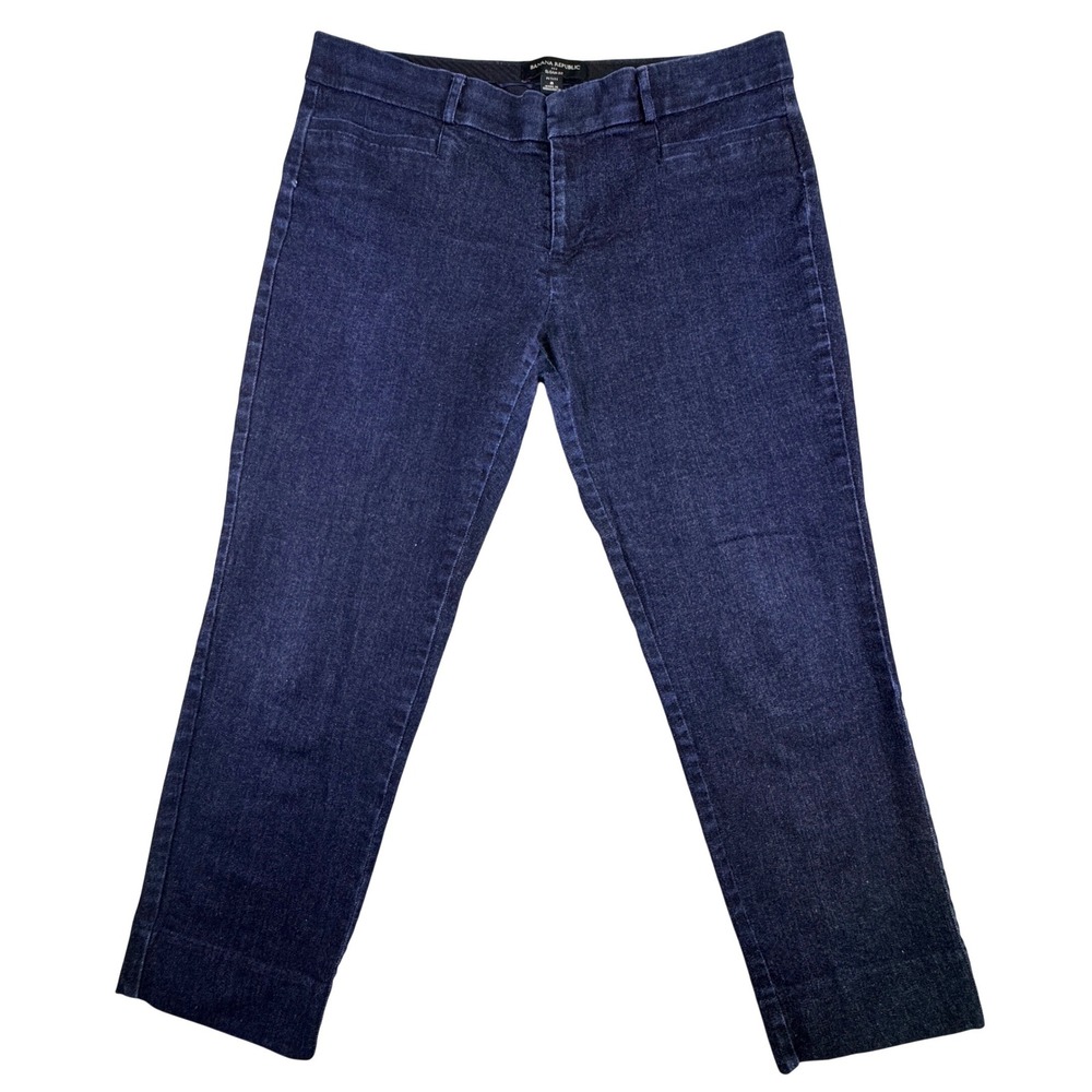 Banana Republic Pants Women's Size 8P Sloan Fit Petite Dark Wash Blue Stretch